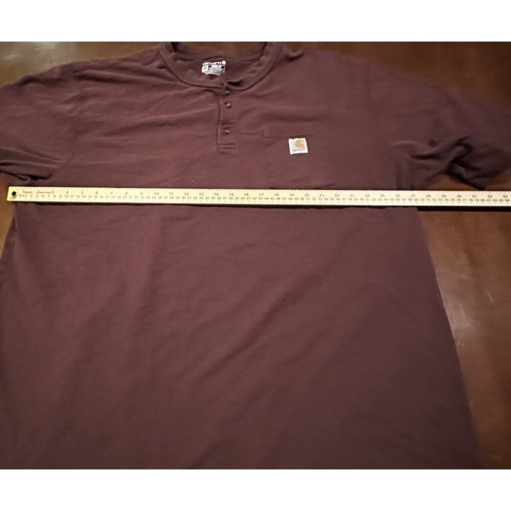 Carhartt Maroon Loose Fit Heavyweight Short-Sleeve Pocket Henley T-Shirt 3XL - Picture 5 of 5